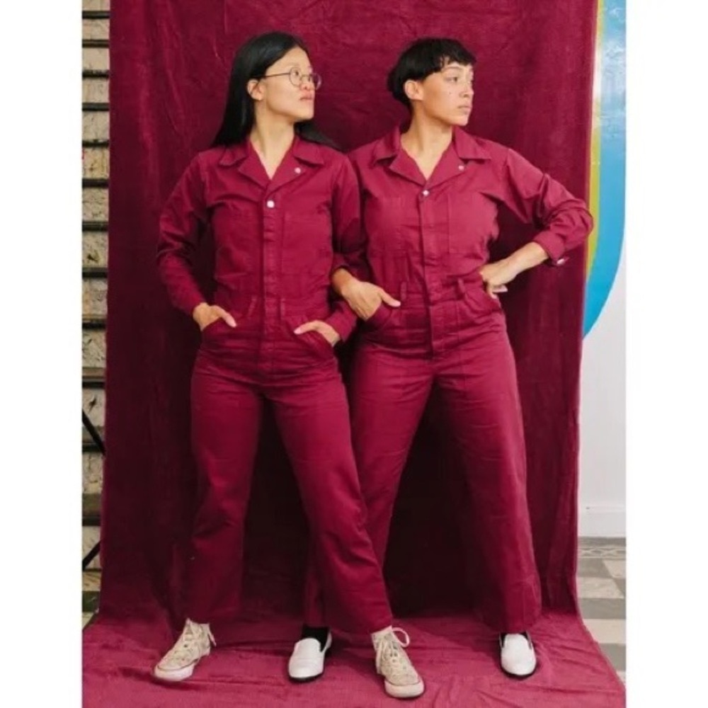 Big Bud Press cranberry long sleeve jumpsuit xs